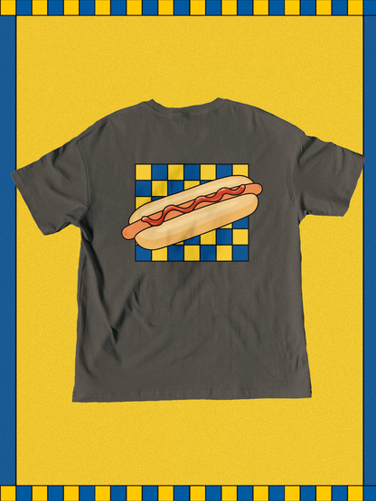 Eat-k-ah Hotdog 🌭 T-Shirt: Ash Grey