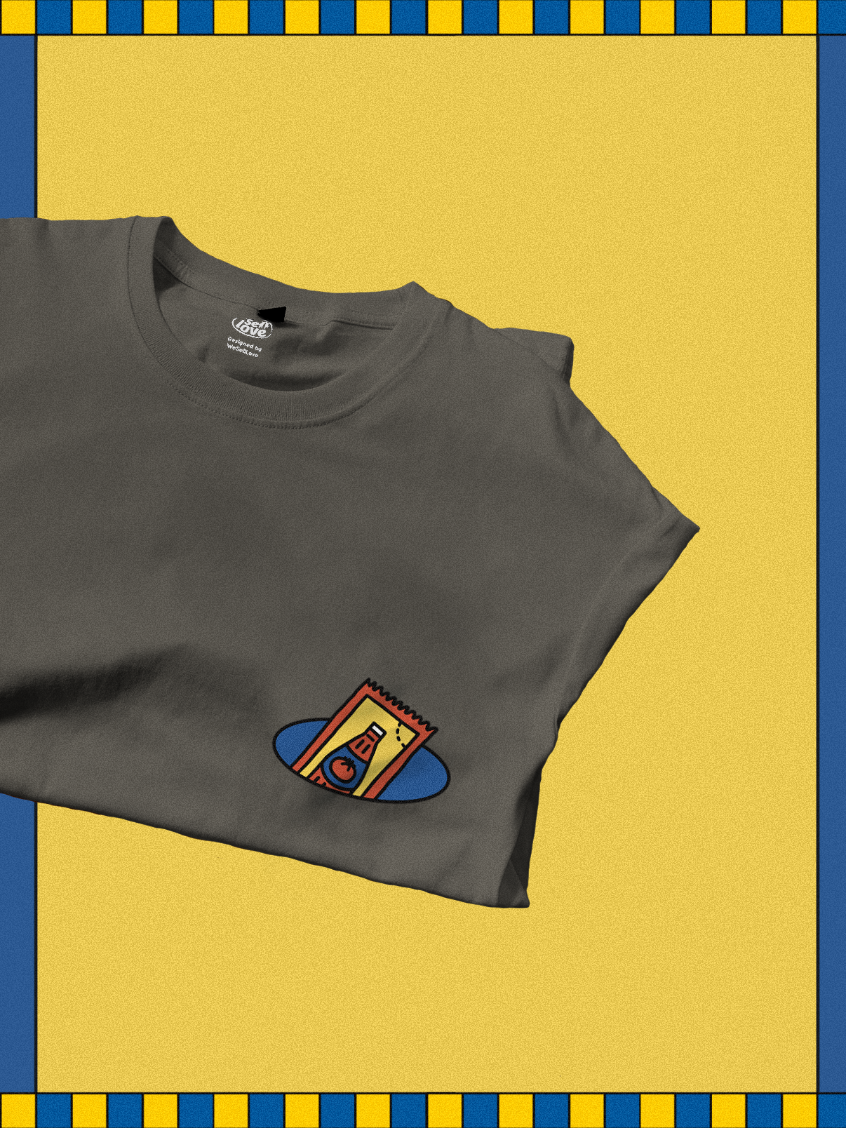 Eat-k-ah Hotdog 🌭 T-Shirt: Ash Grey