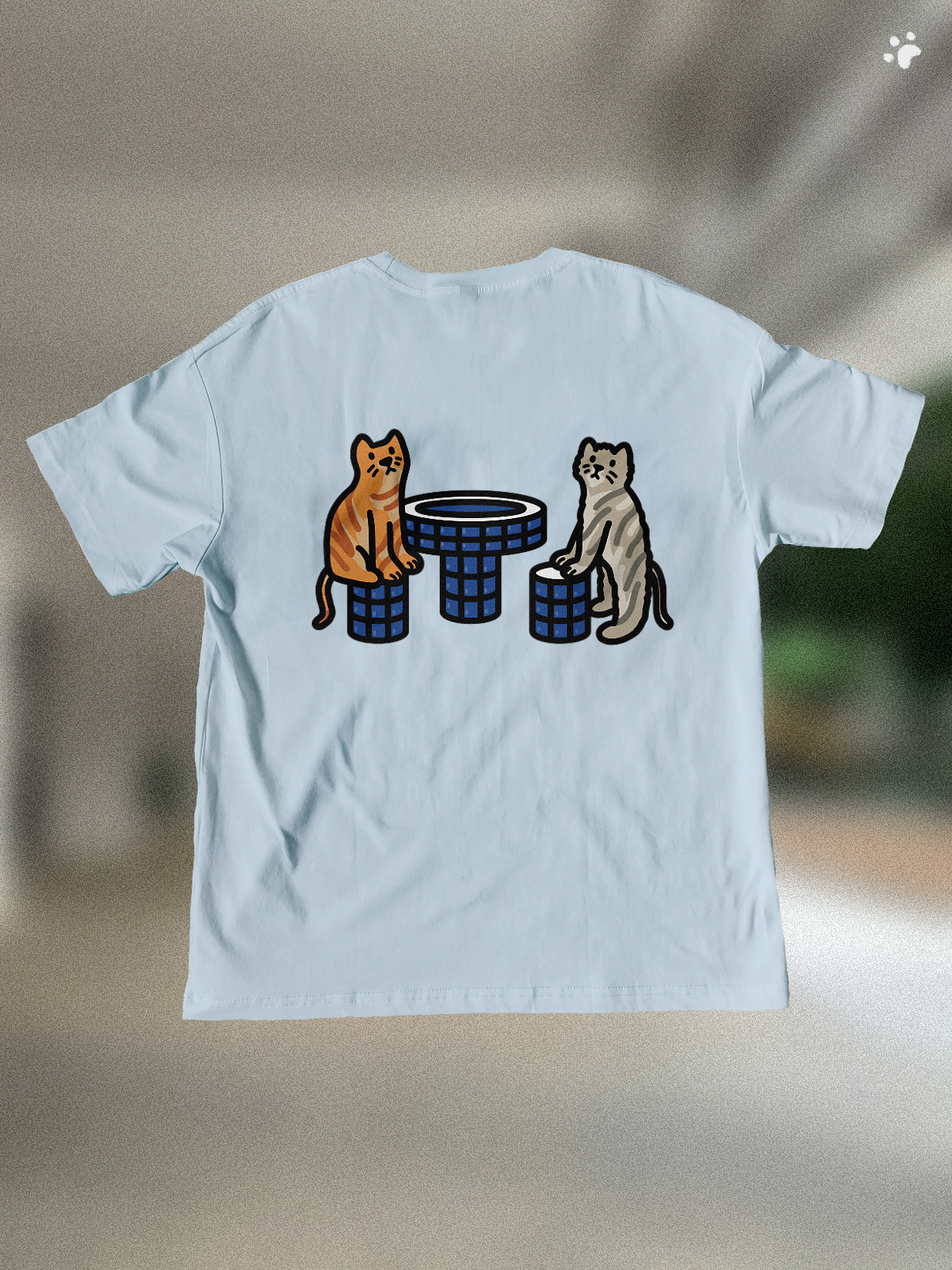 Void Deck Kitties 🐈 T-Shirt: Sky Blue