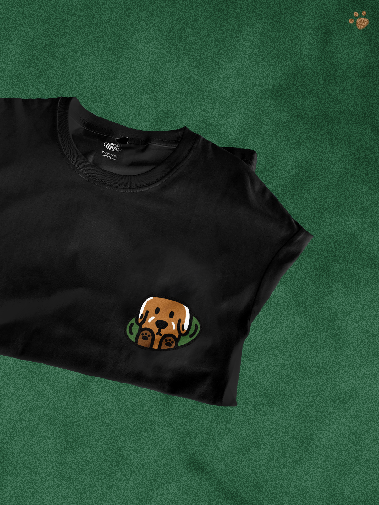 Fluffy Companion 🐕 T-Shirt: Black