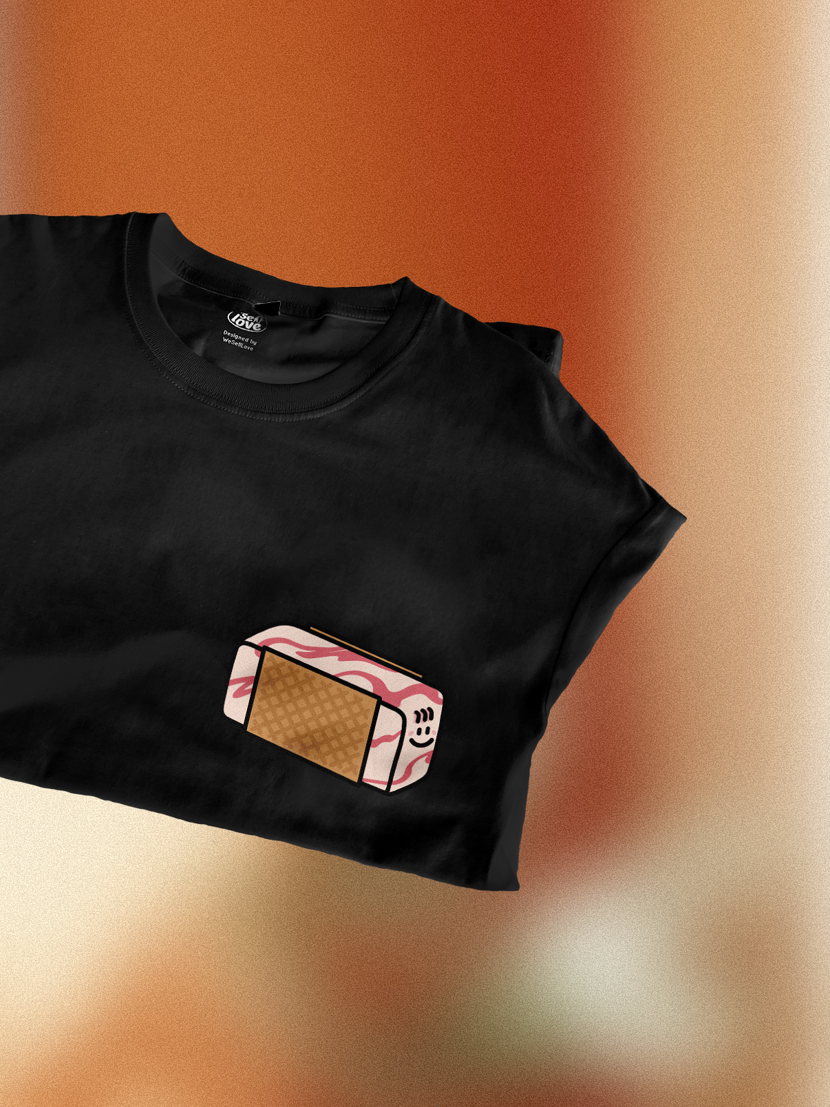 Raspberry Ripple Ice Cream🍦T-Shirt: Black