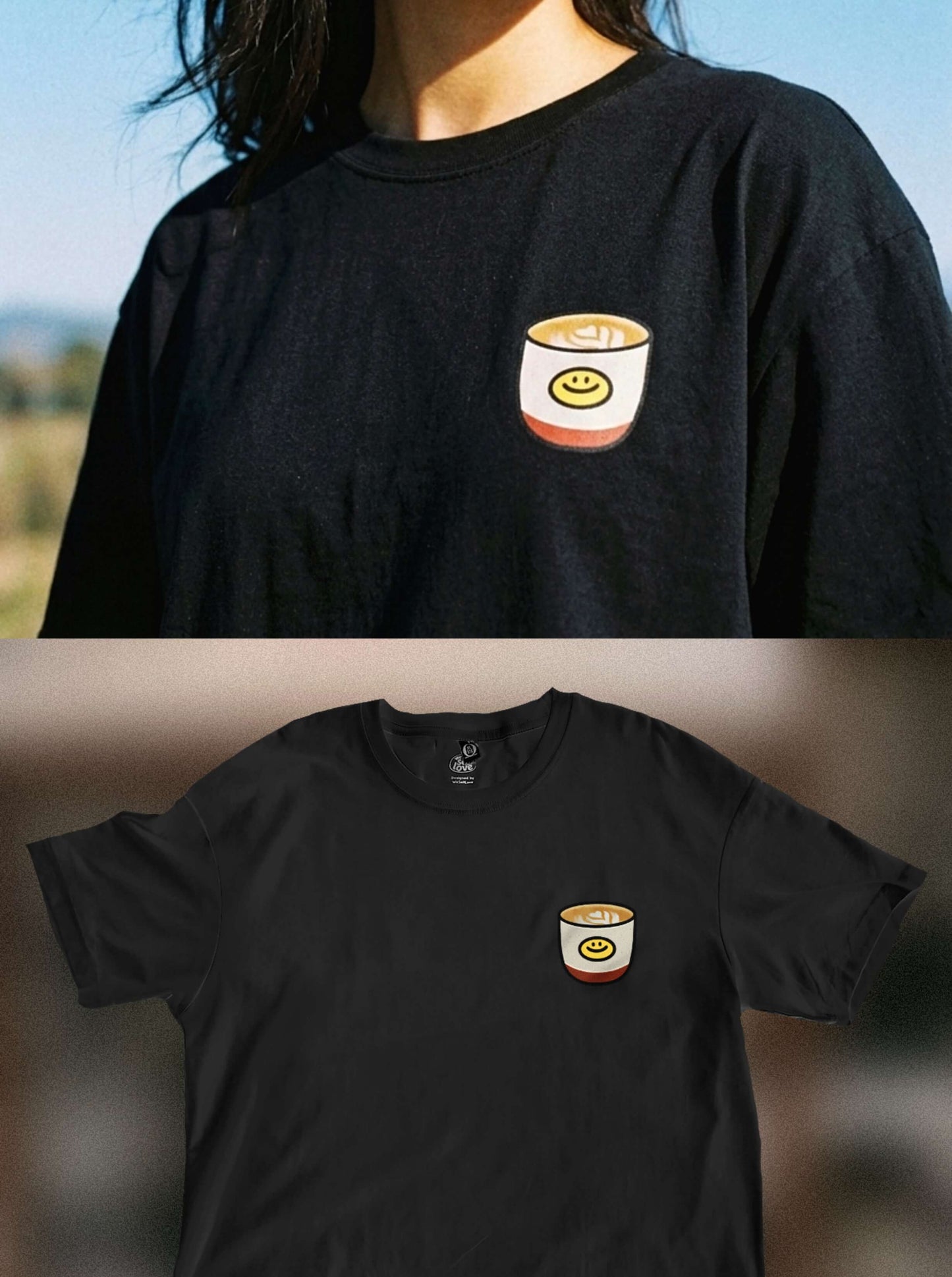 Better Latte Than Never ☕️ T-Shirt: Black